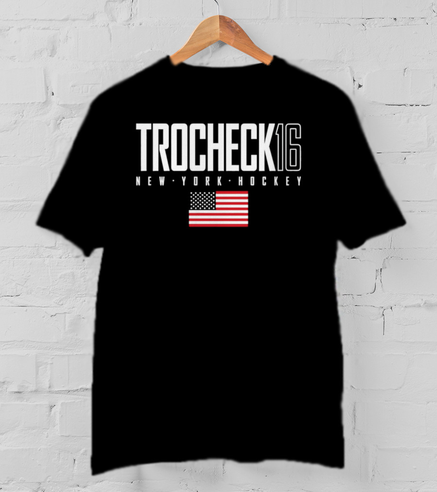 Trocheck 16 New York Hockey USA Flag T-Shirt