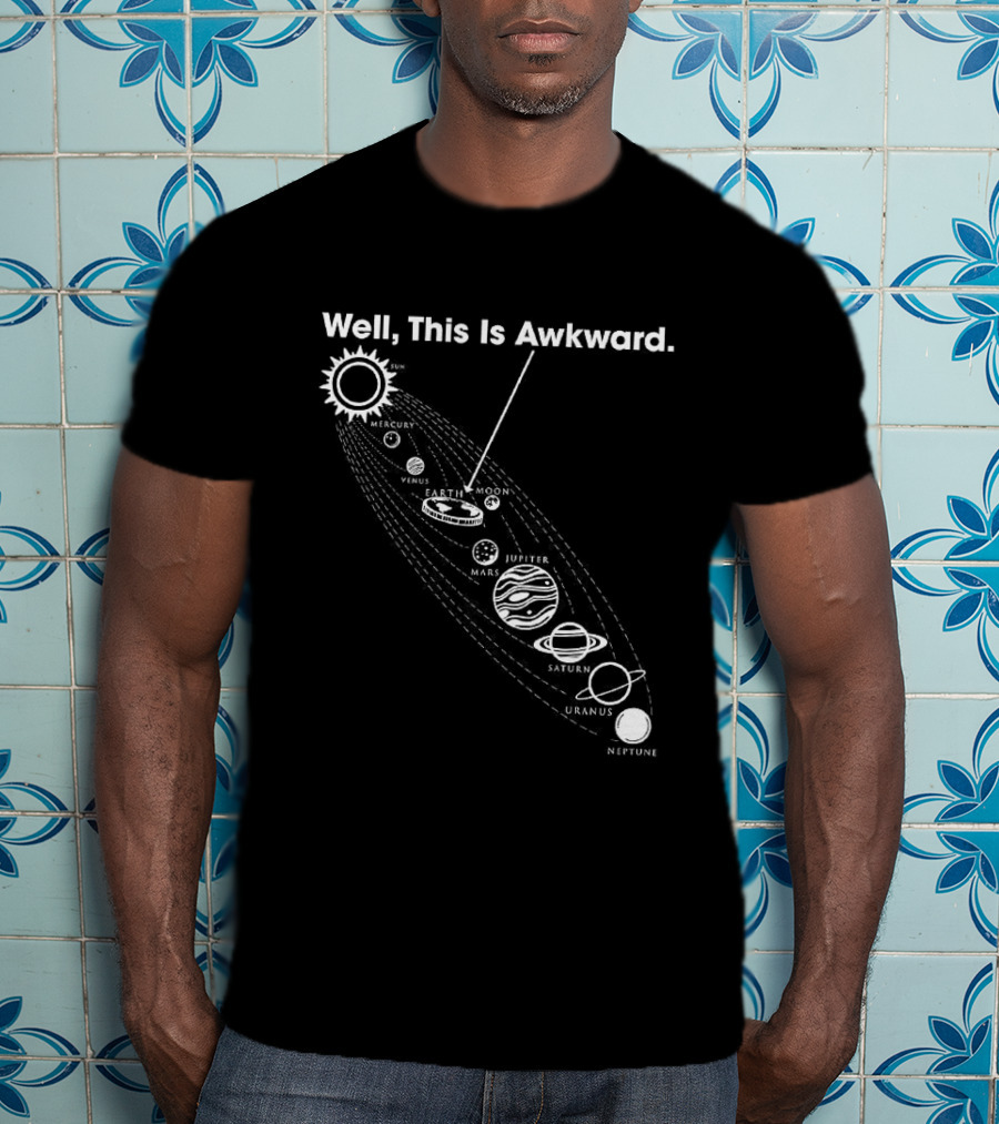 Well This Is Awkward Pluto Solar System Planets Humor T-Shirt