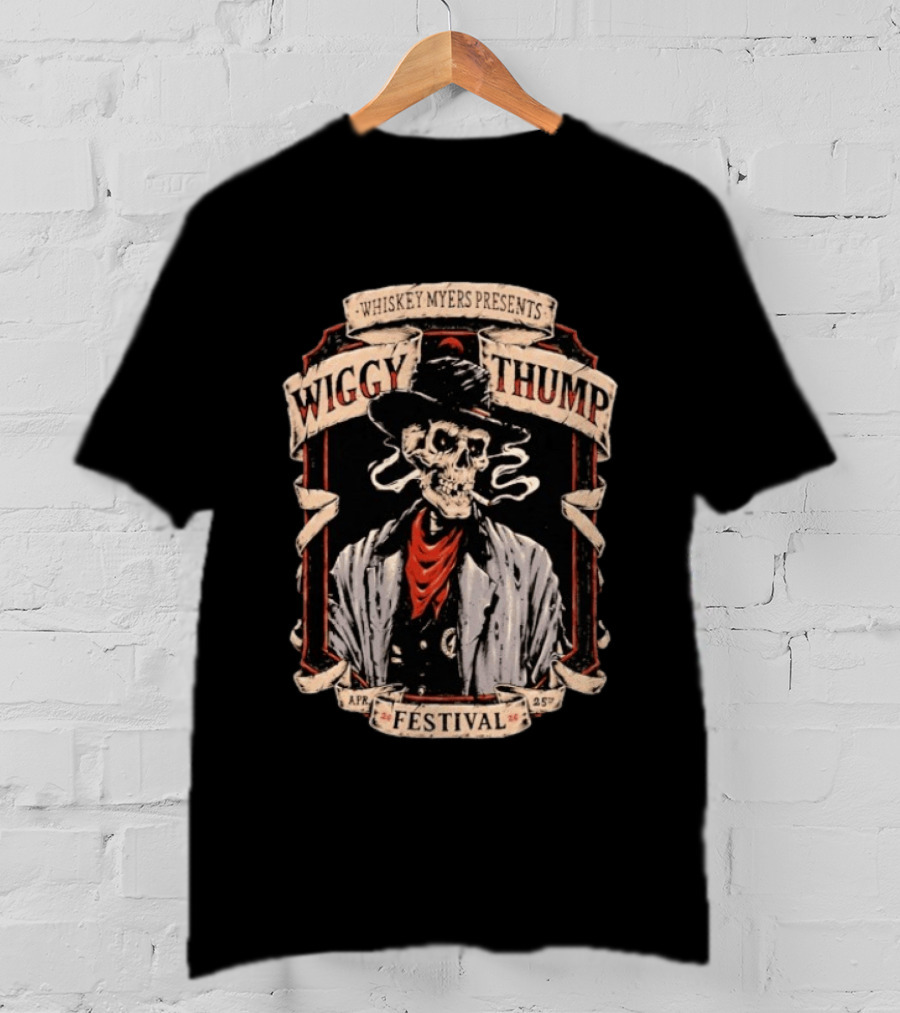 Whiskey Myers Wiggy Thump Festival April 25 2026 Skeleton Palestine Texas T-Shirt