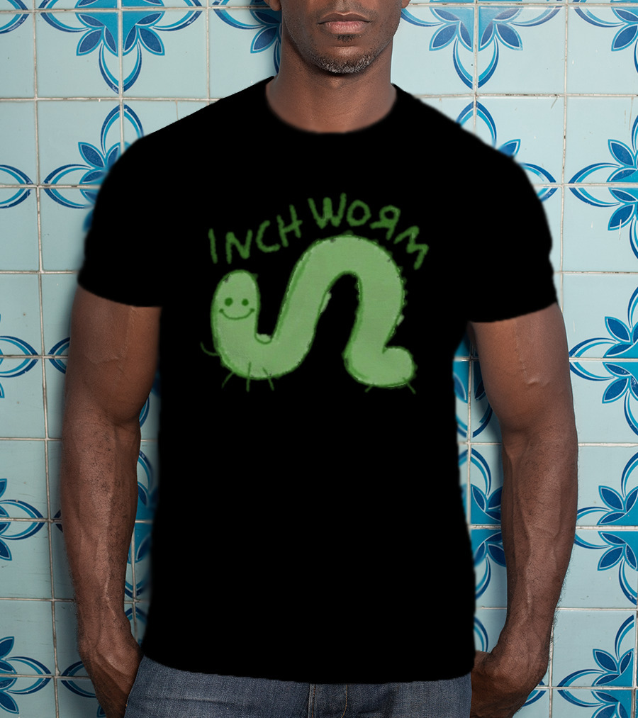 Zane Little Inch Worm Happy Green Cartoon T-Shirt