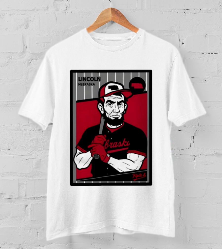 Lincoln Nebraska Cornhuskers Baseball Card Triple B T-Shirt