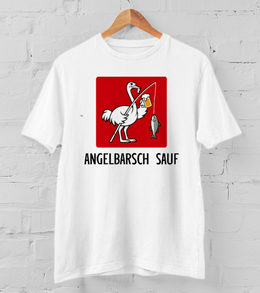 Angelbarsch Sauf Pelican Beer Fish Catching Fun T-Shirt