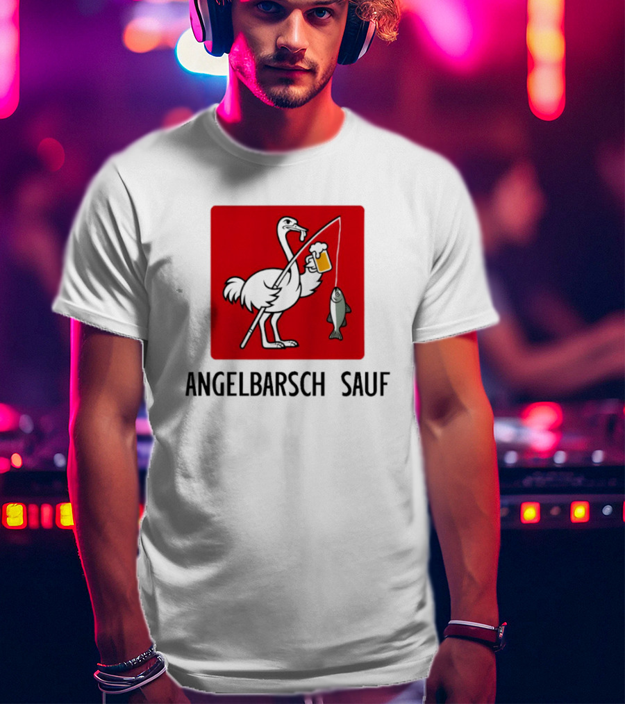 Angelbarsch Sauf Pelican Beer Fish Catching Fun T-Shirt