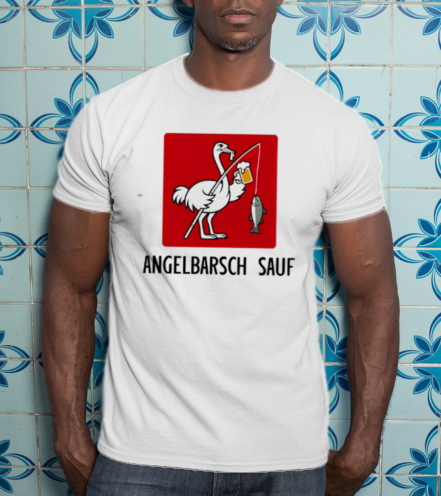 Angelbarsch Sauf Pelican Beer Fish Catching Fun T-Shirt