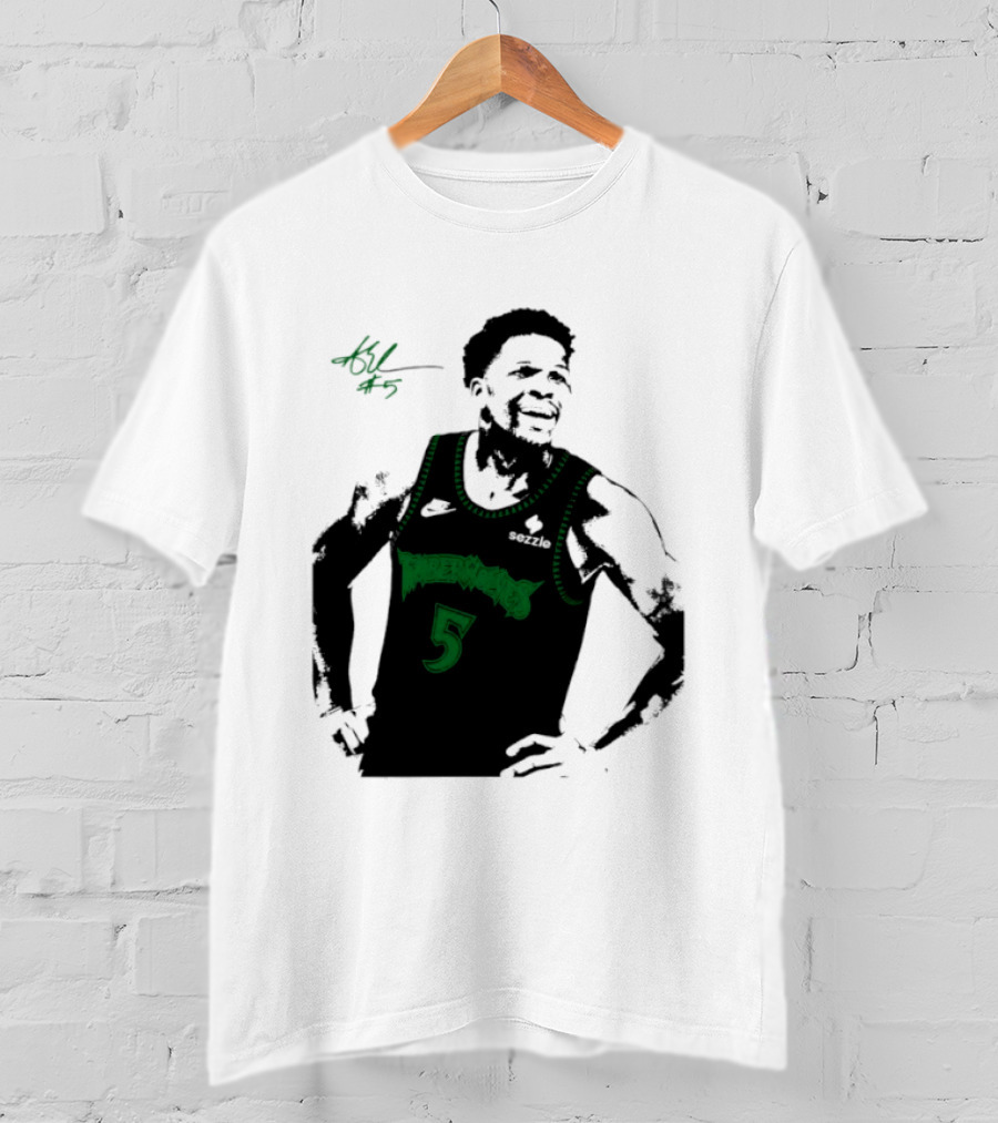 Anthony Edwards Minnesota Timberwolves Number 5 Signature T-Shirt