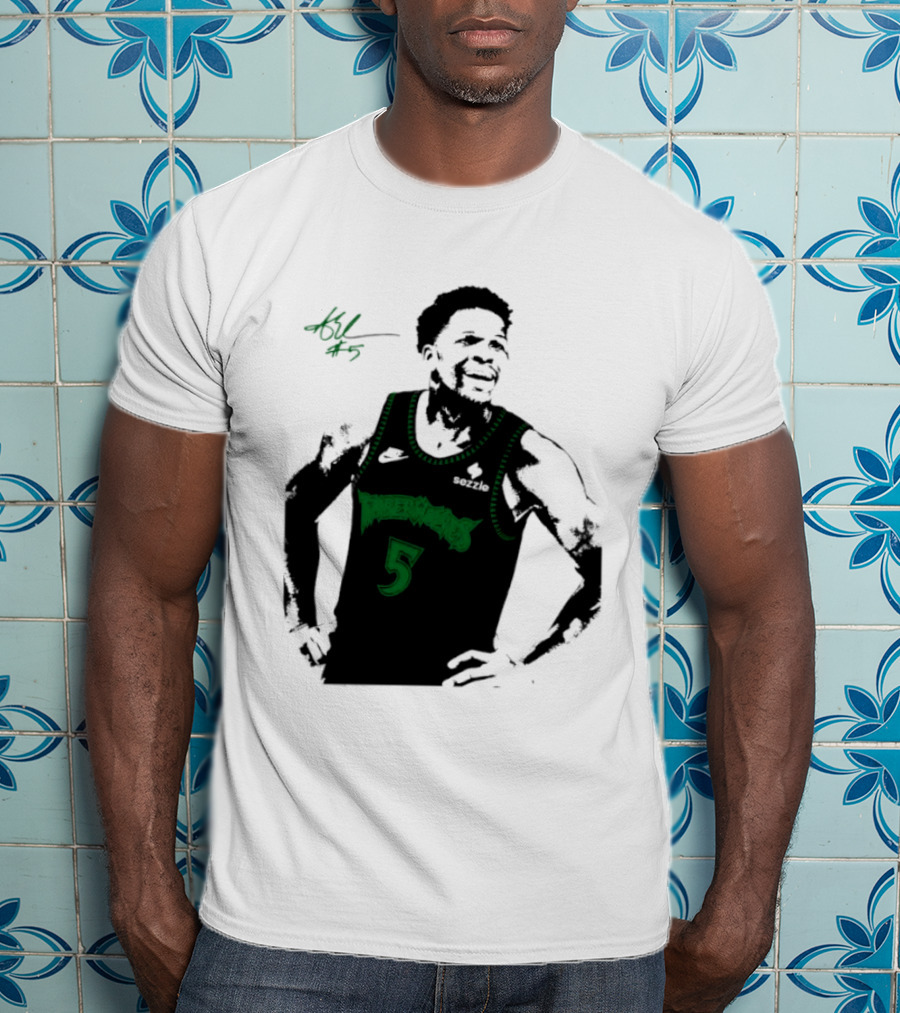 Anthony Edwards Minnesota Timberwolves Number 5 Signature T-Shirt