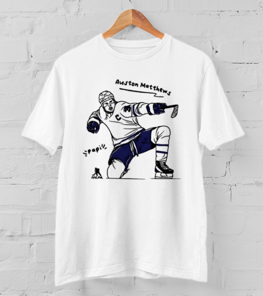 Auston Matthews Toronto Maple Leafs Hockey Papi Cartoon Deke Move Celebration T-Shirt