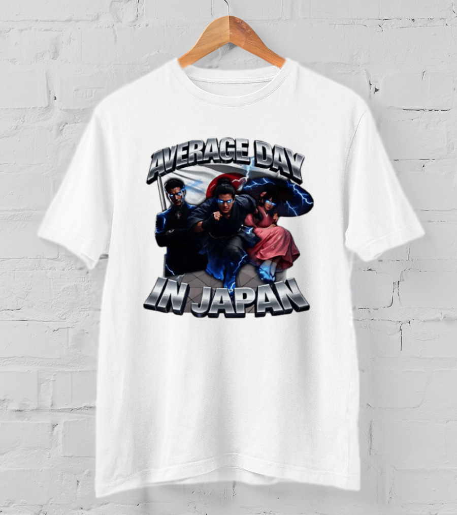 Average Day In Japan Superhero Action Adventure With Lightning Effects T-Shirt