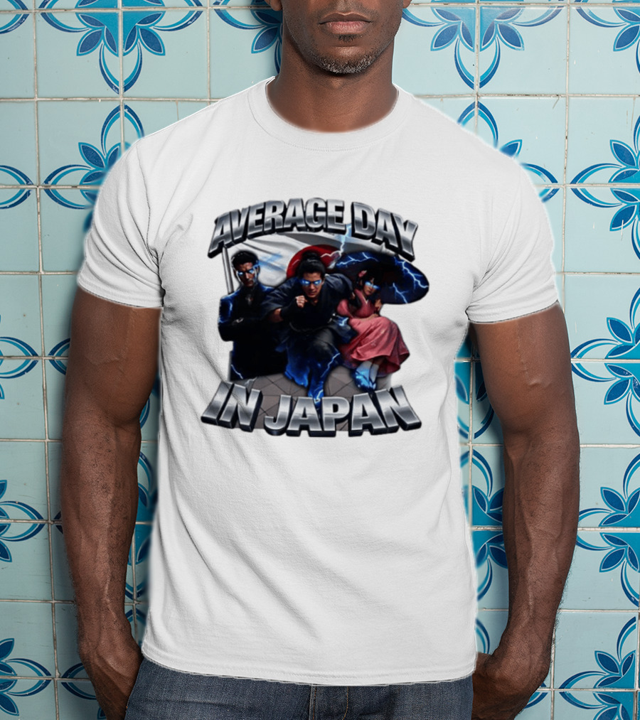 Average Day In Japan Superhero Action Adventure With Lightning Effects T-Shirt