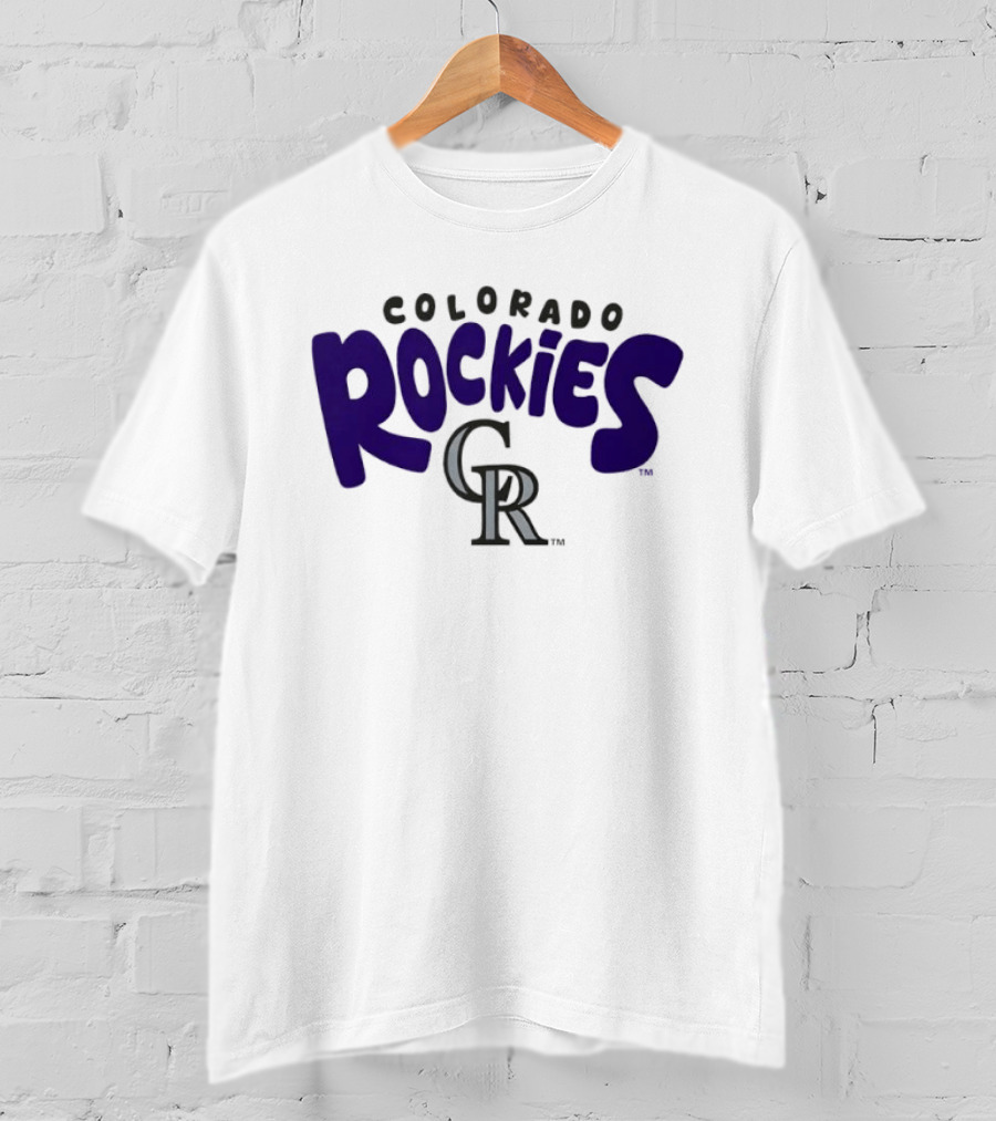 Colorado Rockies Bubble Text Crew Neck T-Shirt