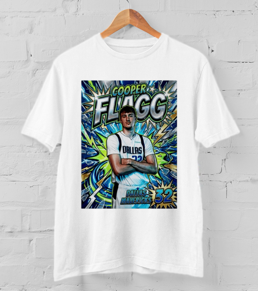 Cooper Flagg Dallas Mavericks 32 Comic T-Shirt