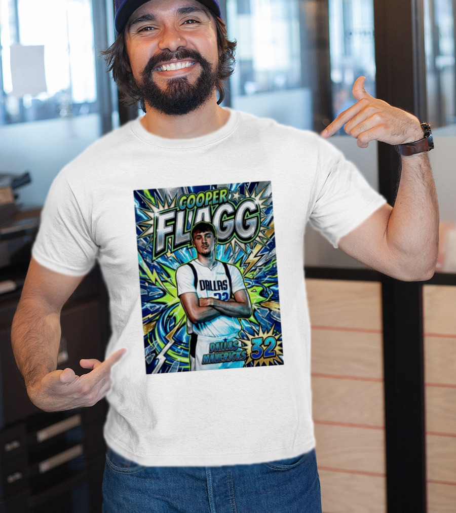 Cooper Flagg Dallas Mavericks 32 Comic T-Shirt