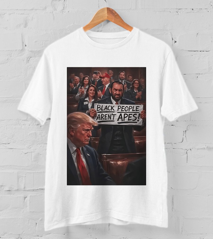 Black People Aren't Apes Anti Trump AI Green Protest Message T-Shirt