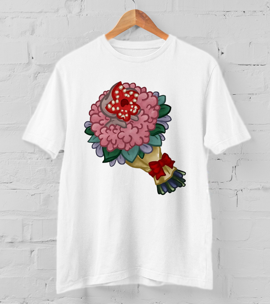 Demodog Valentine Bouquet Flowers Stranger Things Horror T-Shirt