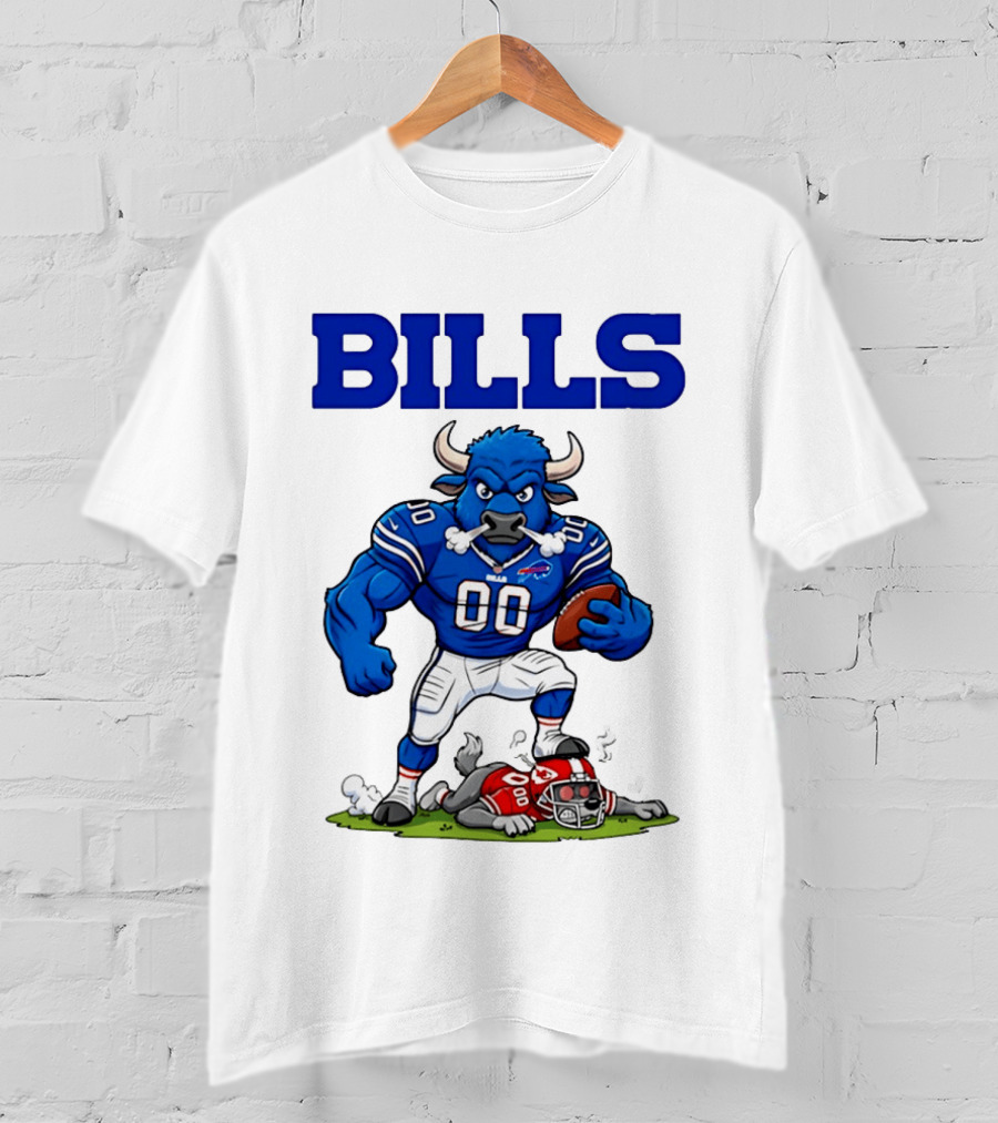 Buffalo Bills Mascot Defeats Kansas City Chiefs Rivalry NFL Football T-Shirt