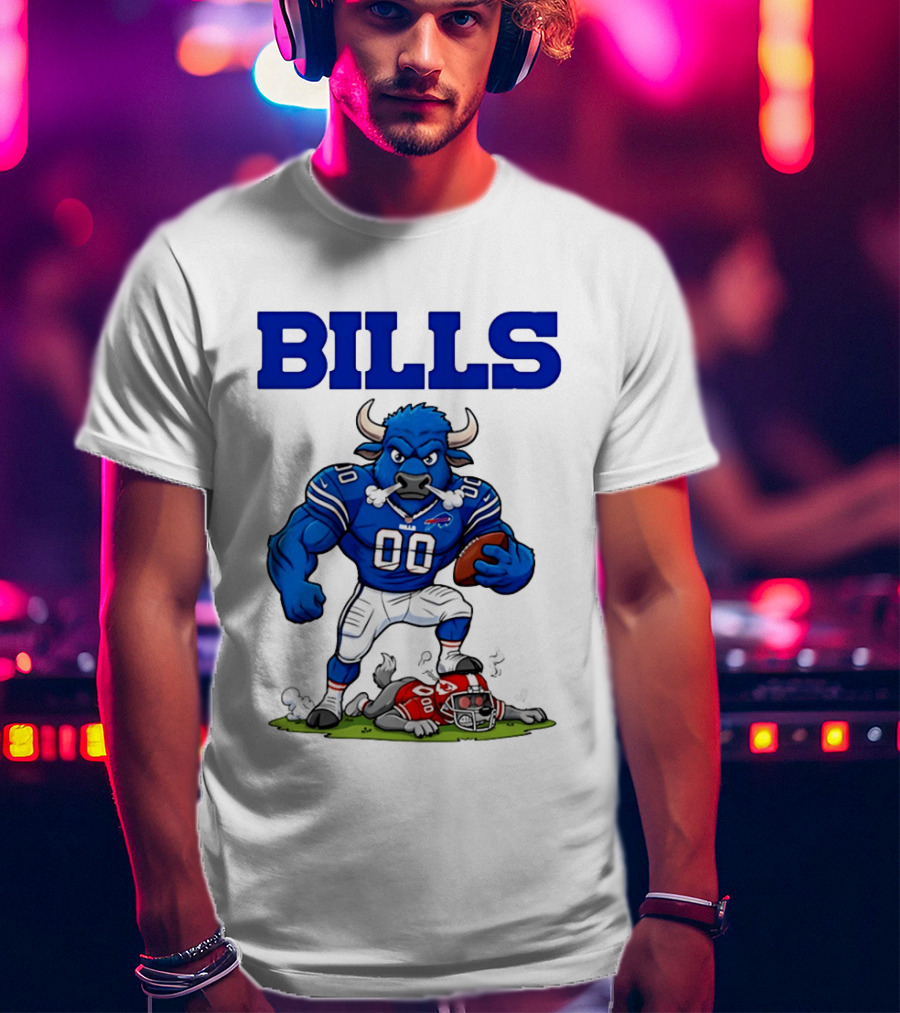 Buffalo Bills Mascot Defeats Kansas City Chiefs Rivalry NFL Football T-Shirt