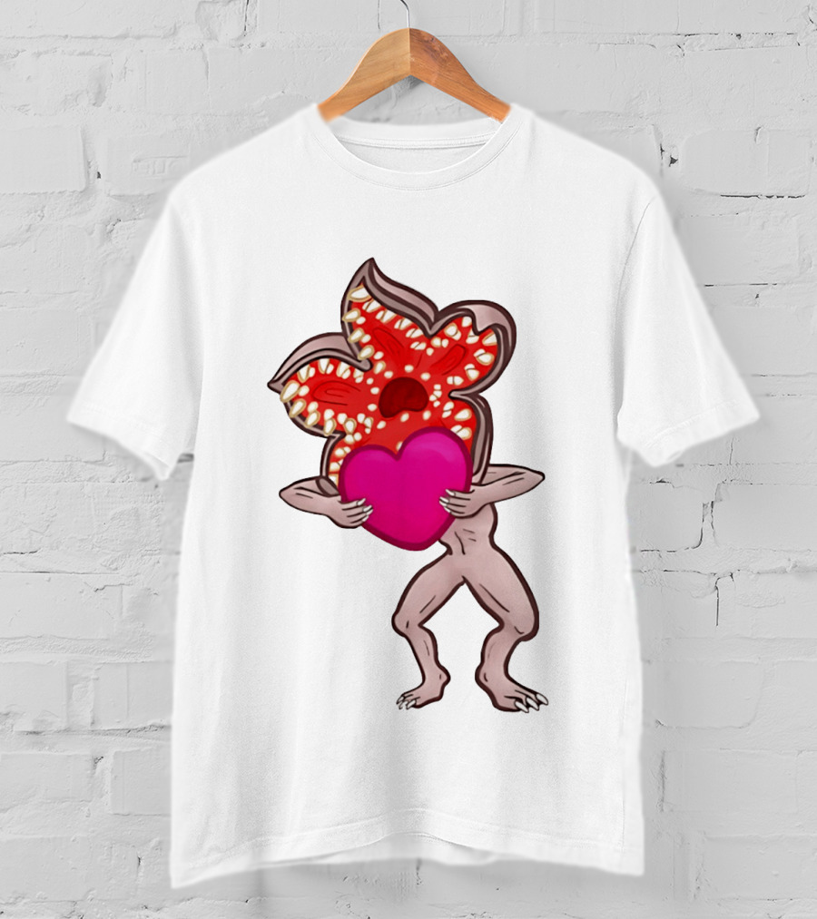 Demogorgon Embracing Heart Valentine Monster T-Shirt