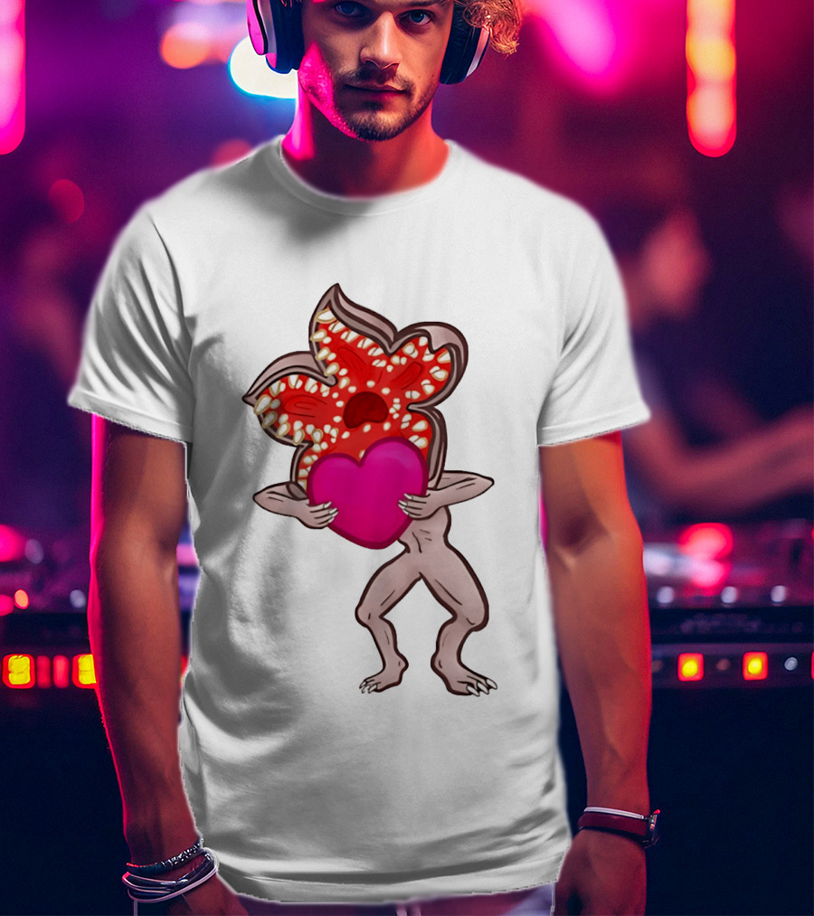 Demogorgon Embracing Heart Valentine Monster T-Shirt