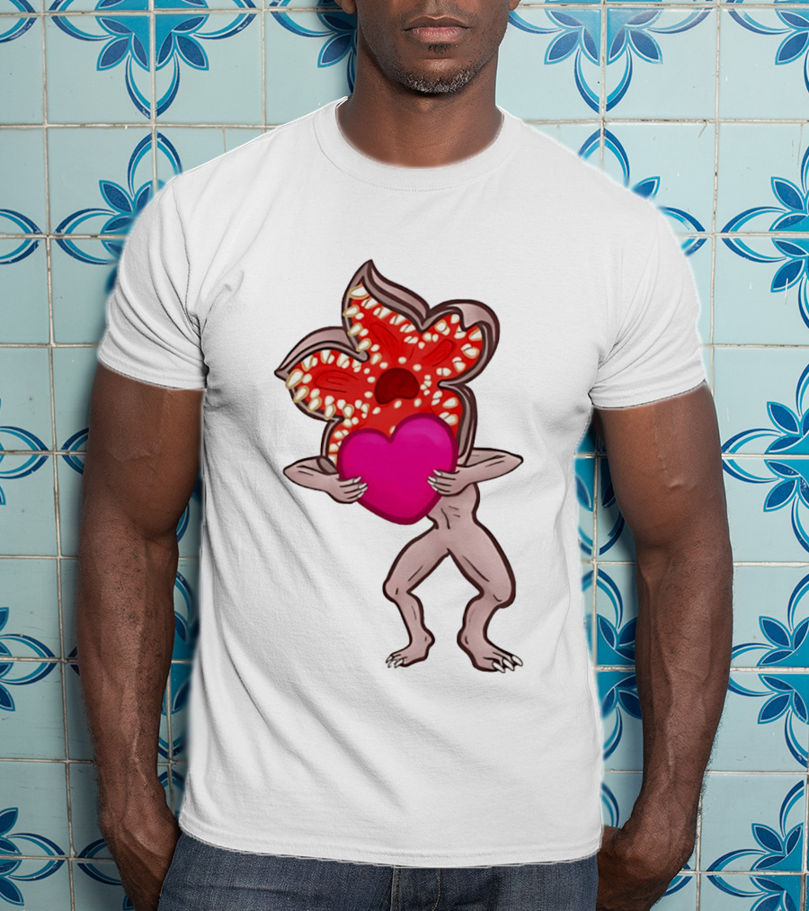 Demogorgon Embracing Heart Valentine Monster T-Shirt