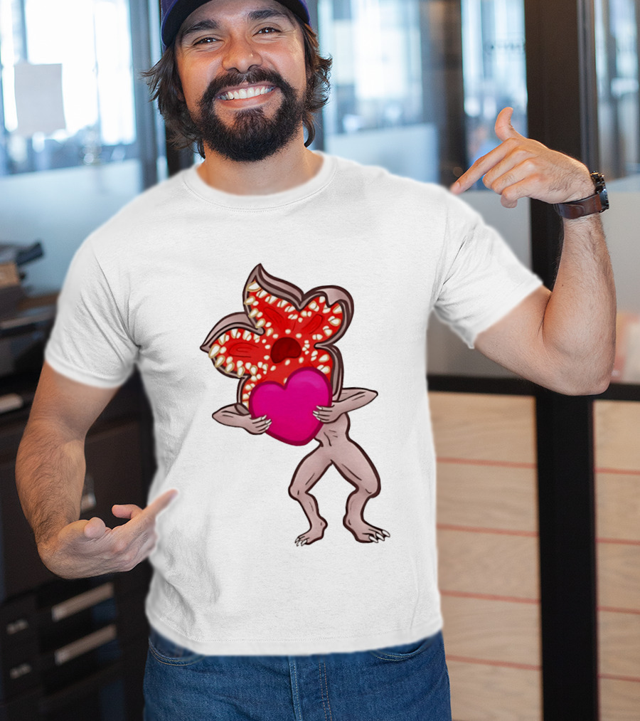 Demogorgon Embracing Heart Valentine Monster T-Shirt