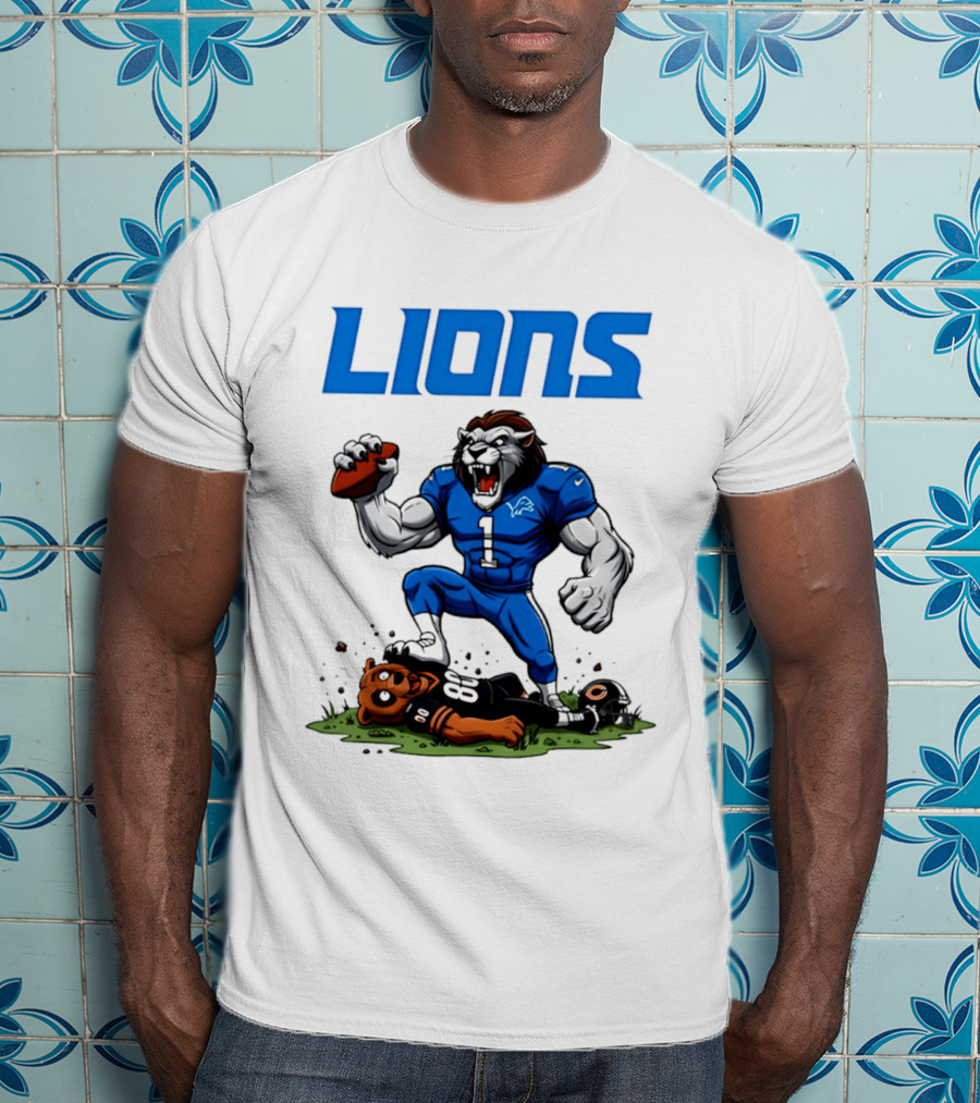 Detroit Lions Beat Bears NFL Rivalries Showdown T-Shirt