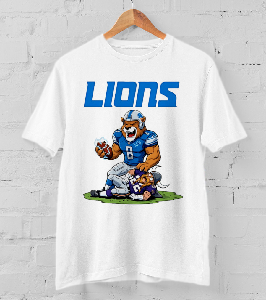 Detroit Lions Vs Minnesota Vikings Rivalry Game Battle T-Shirt
