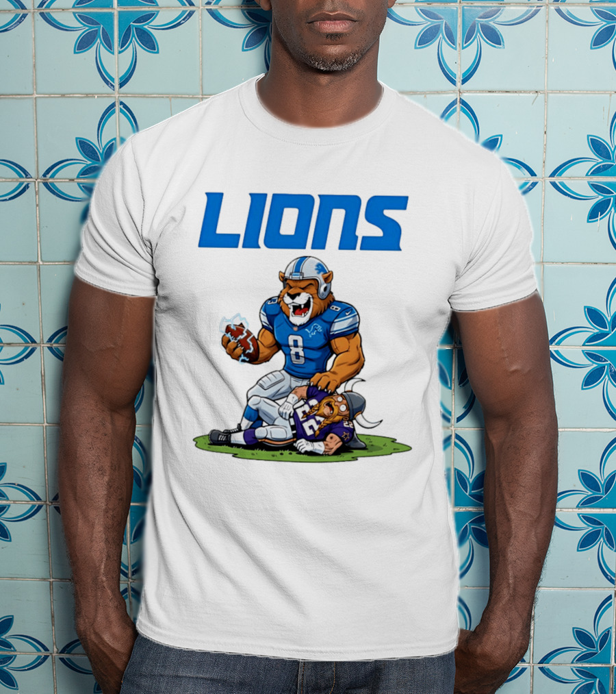 Detroit Lions Vs Minnesota Vikings Rivalry Game Battle T-Shirt