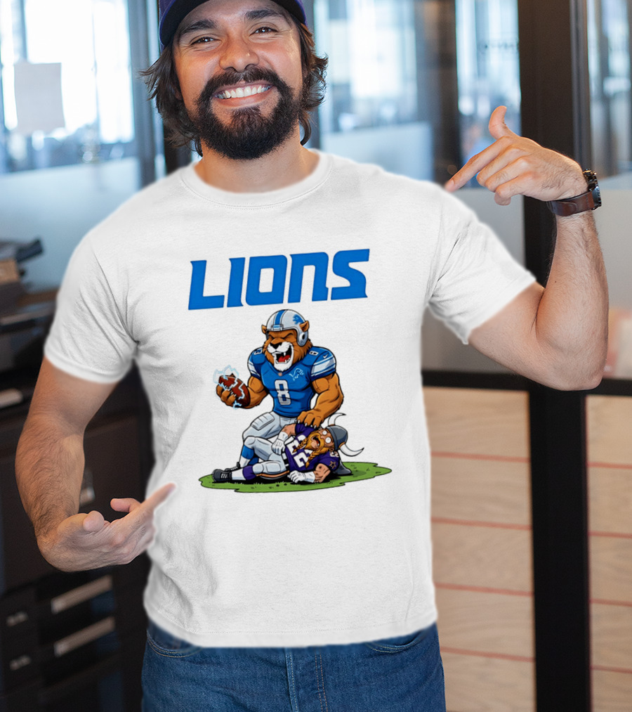 Detroit Lions Vs Minnesota Vikings Rivalry Game Battle T-Shirt