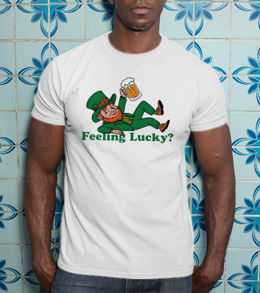 Feeling Lucky Leprechaun With Beer St Patrick's Day T-Shirt
