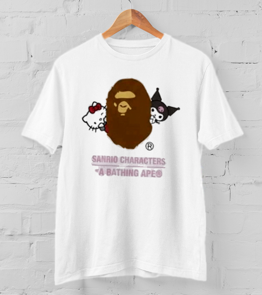 Hello Kitty Kuromi Sanrio Characters A Bathing Ape Babymilo Collaboration T-Shirt