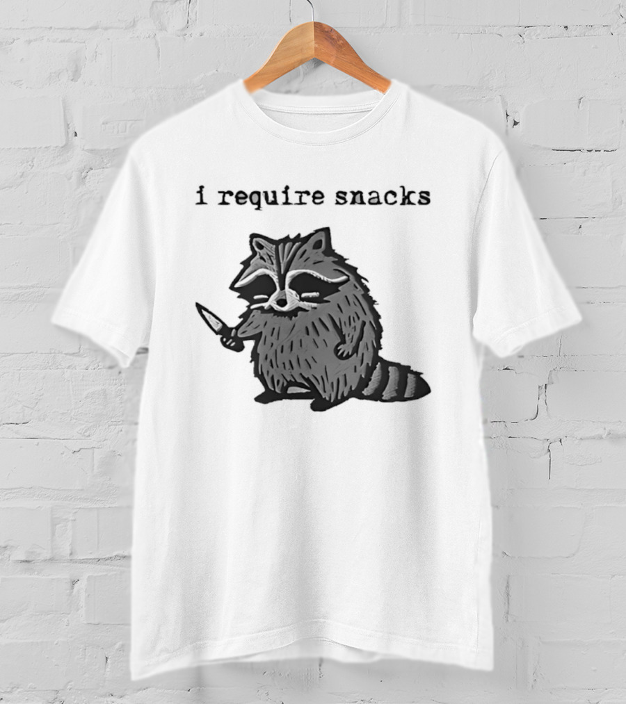 I Require Snacks Raccoon T-Shirt