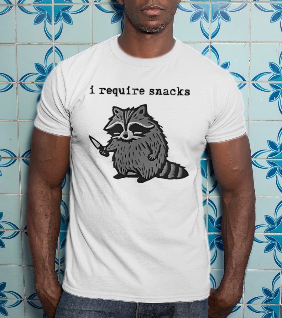 I Require Snacks Raccoon T-Shirt