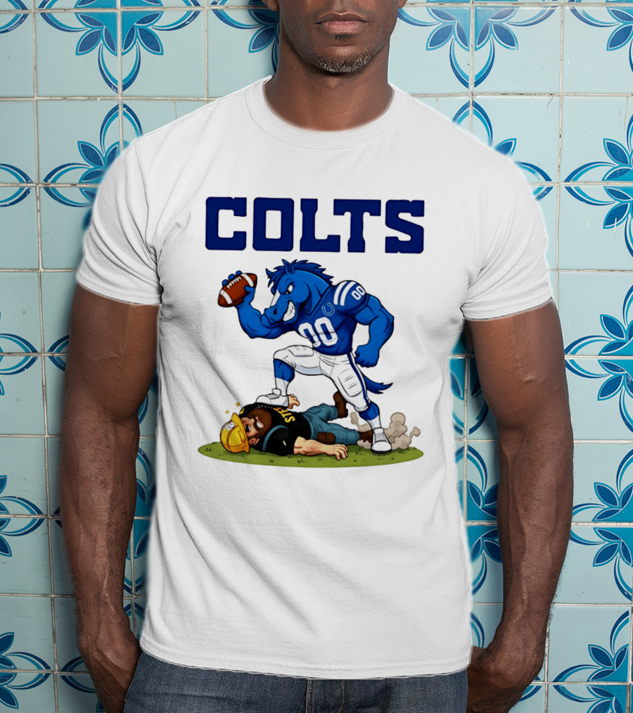 Colts Football Rivalry Humor Vs Steelers Comic T-Shirt