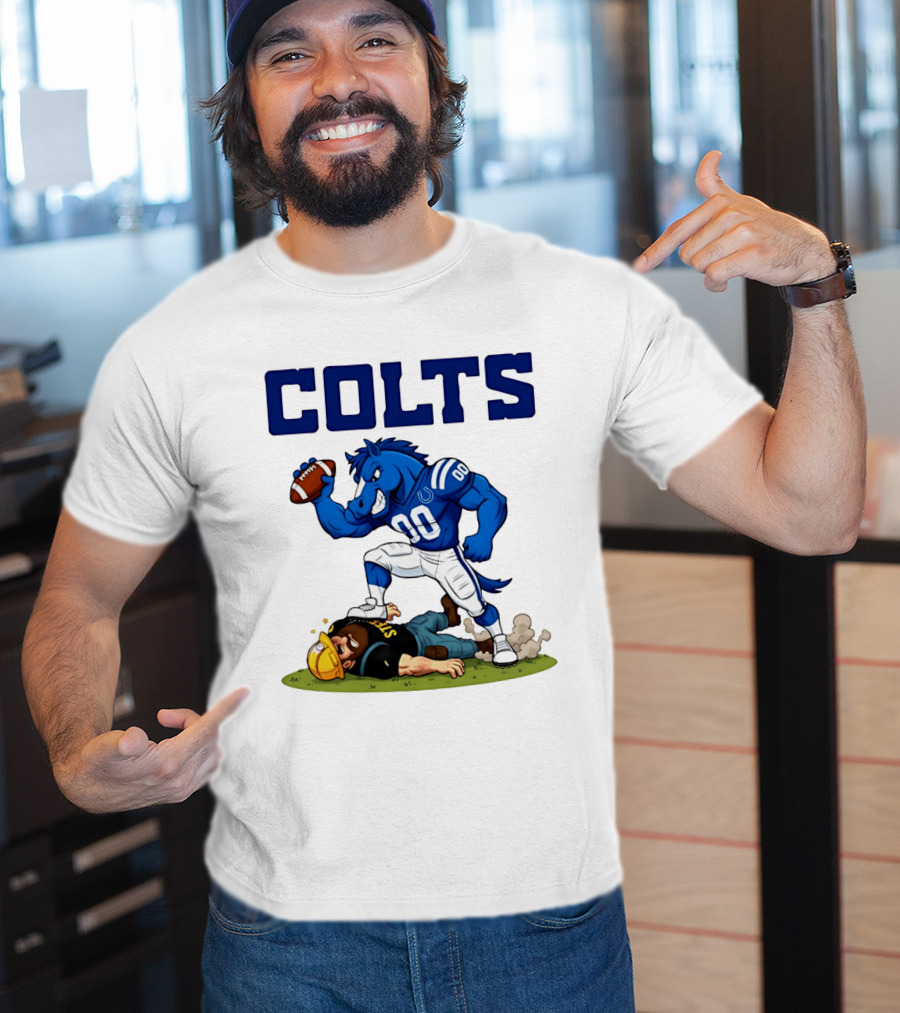 Colts Football Rivalry Humor Vs Steelers Comic T-Shirt