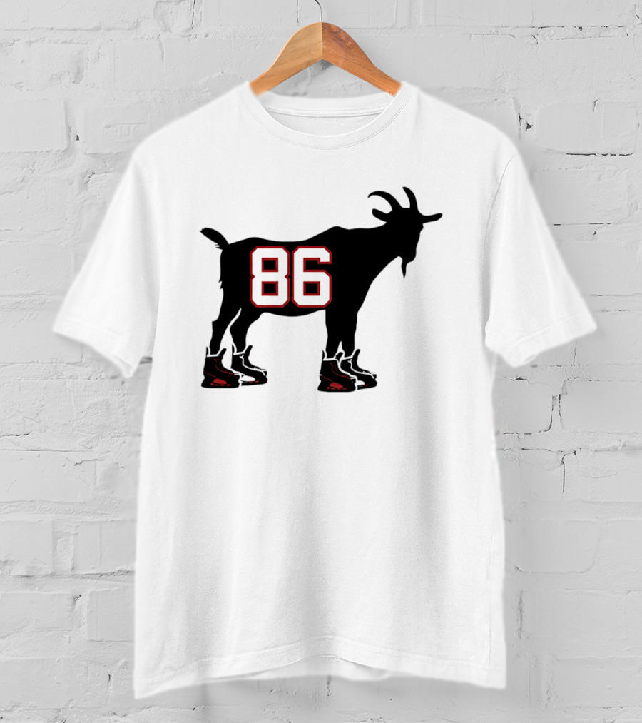 Jack Hughes GOAT 86 New Jersey Devils Tribute With Hockey Skates T-Shirt