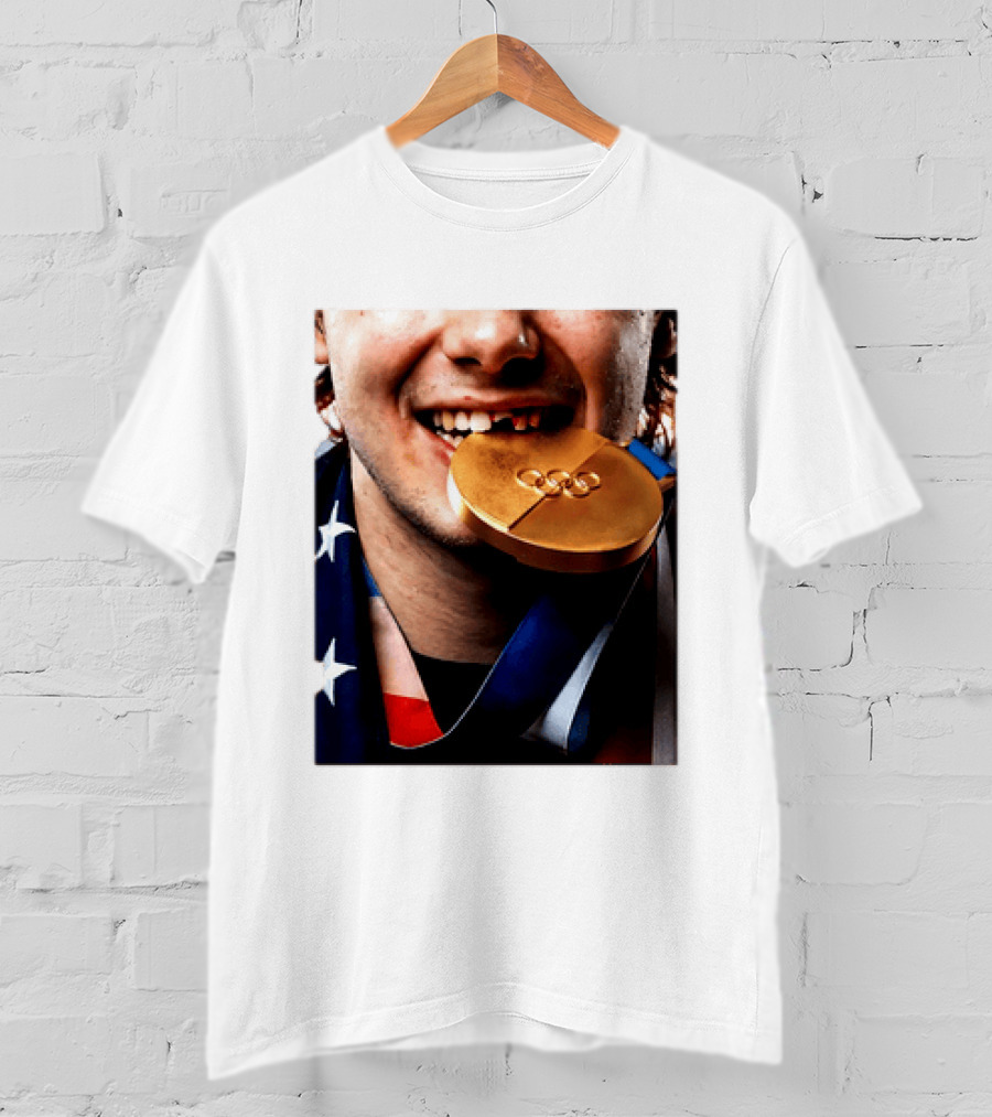 Jack Hughes Teeth Gold Medal 2026 Milano Cortina Winter Olympics T-Shirt
