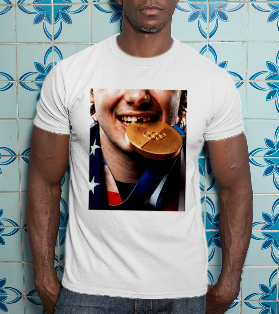 Jack Hughes Teeth Gold Medal 2026 Milano Cortina Winter Olympics T-Shirt
