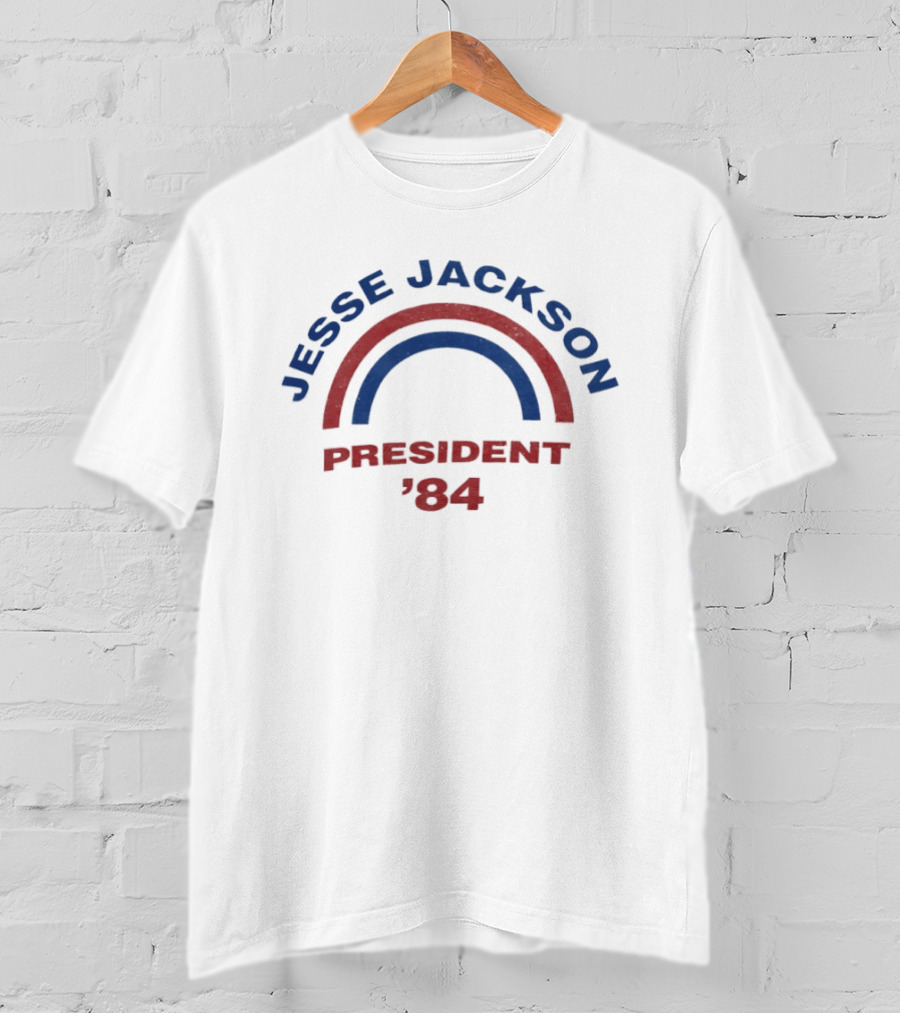 Jesse Jackson President '84 Red And Blue Arch T-Shirt