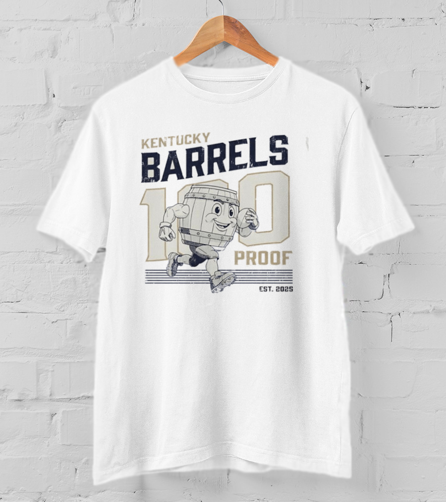 Kentucky Barrels 100 Proof Football Est 2025 T-Shirt
