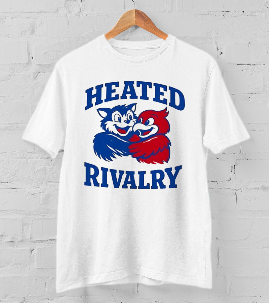 Heated Rivalry Kentucky Wildcats Louisville Cardinals Hugging Cartoon T-Shirt