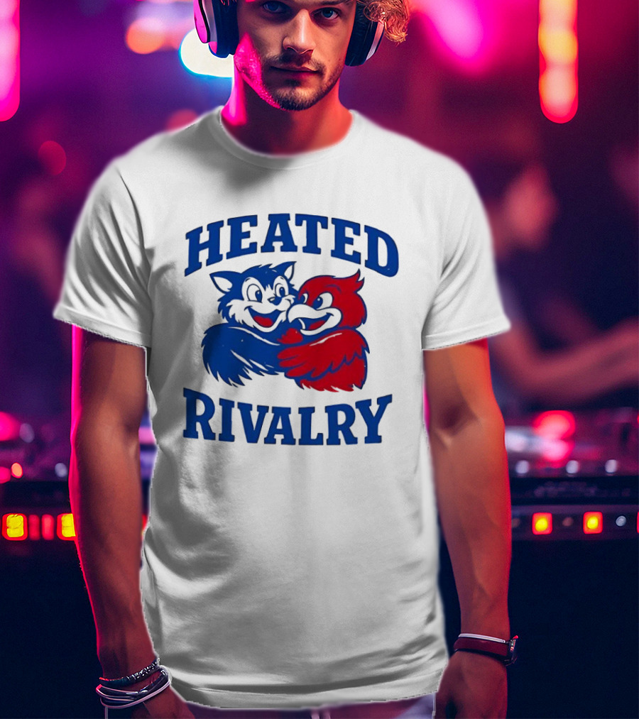 Heated Rivalry Kentucky Wildcats Louisville Cardinals Hugging Cartoon T-Shirt