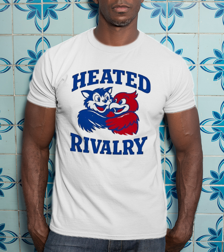 Heated Rivalry Kentucky Wildcats Louisville Cardinals Hugging Cartoon T-Shirt