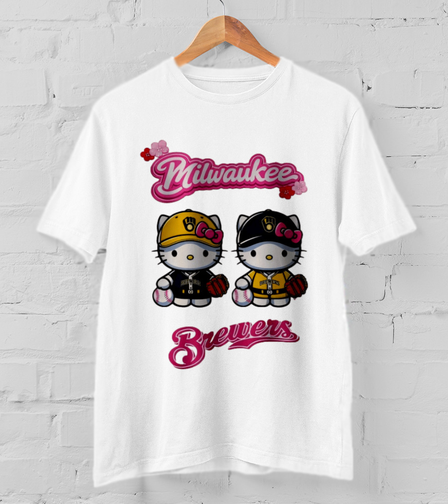 Milwaukee Brewers Hello Kitty Baseball Collaboration 2026 T-Shirt