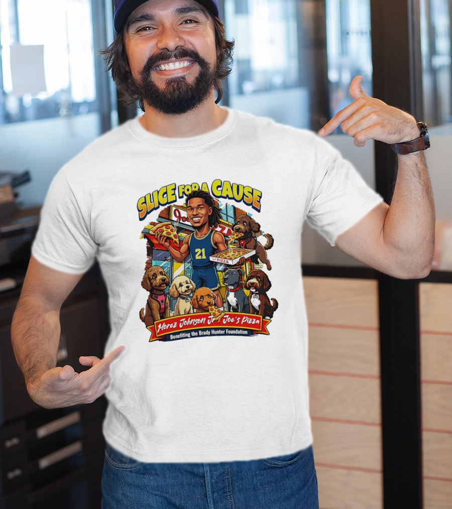Morez Johnson Jr Joe's Pizza Benefiting Brady Hunter Foundation Slice For A Cause T-Shirt