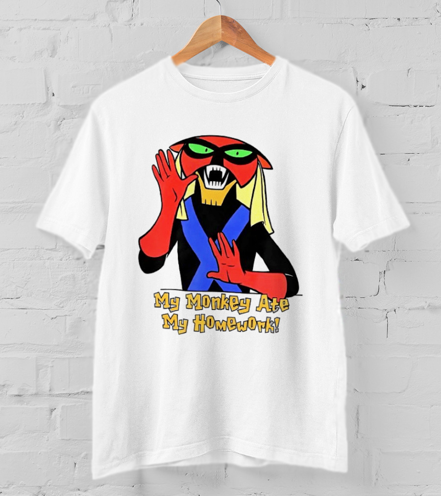 My Monkey Ate My Homework With Cartoon Character In Costume T-Shirt