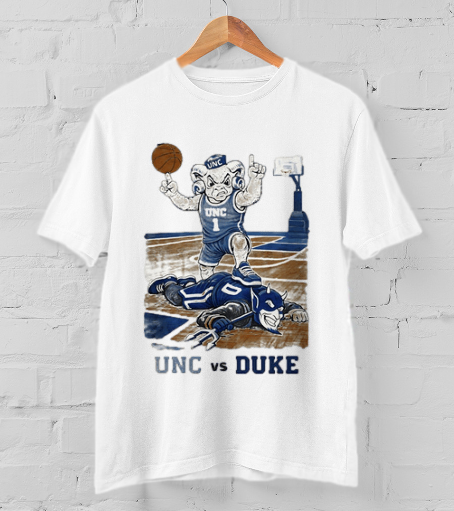 UNC Vs Duke Basketball Rivalry Game Mascot Showdown T-Shirt