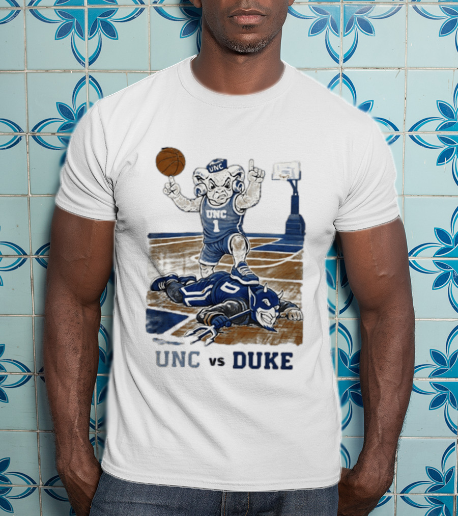 UNC Vs Duke Basketball Rivalry Game Mascot Showdown T-Shirt
