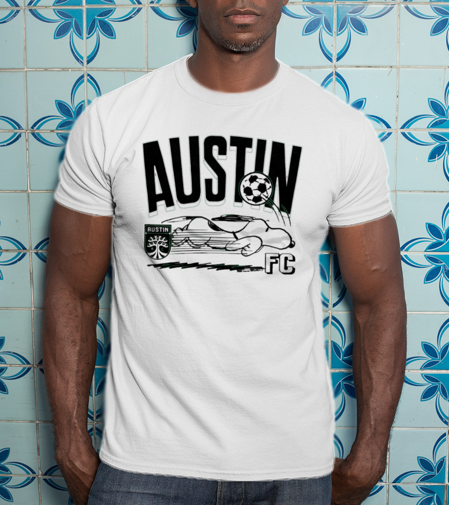 Austin FC Peanuts Snoopy Soccer Collaboration T-Shirt