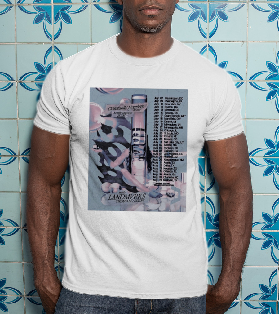 Poppy Constantly Nowhere Tour North America 2026 City Dates Landmvrks Thousand Below T-Shirt