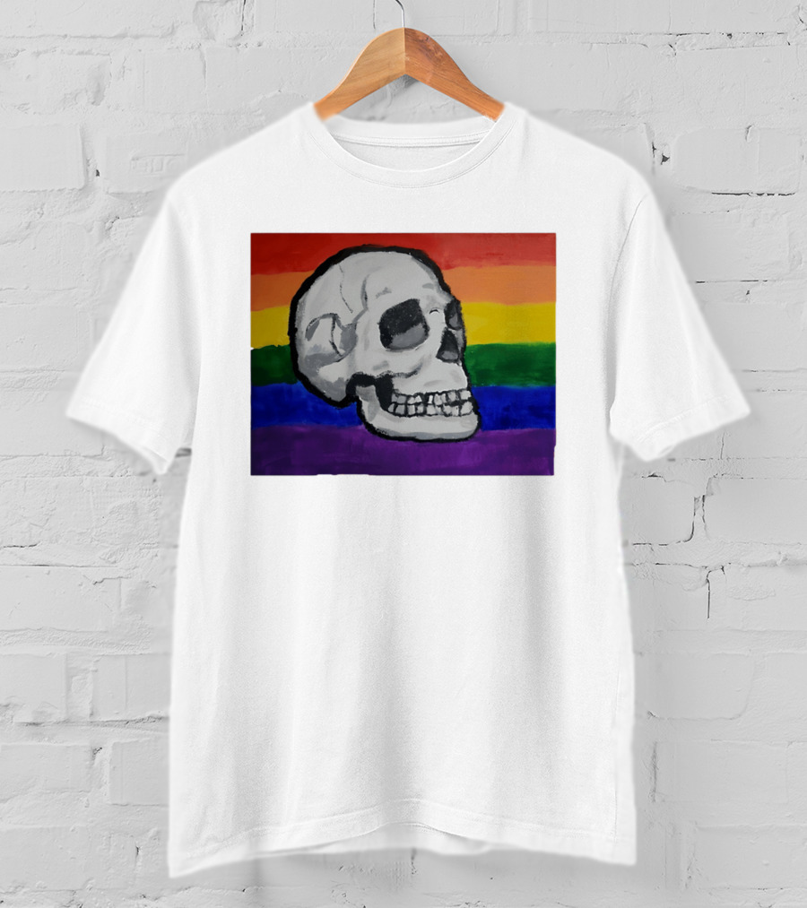 Pride Skull LGBT Rainbow Flag T-Shirt